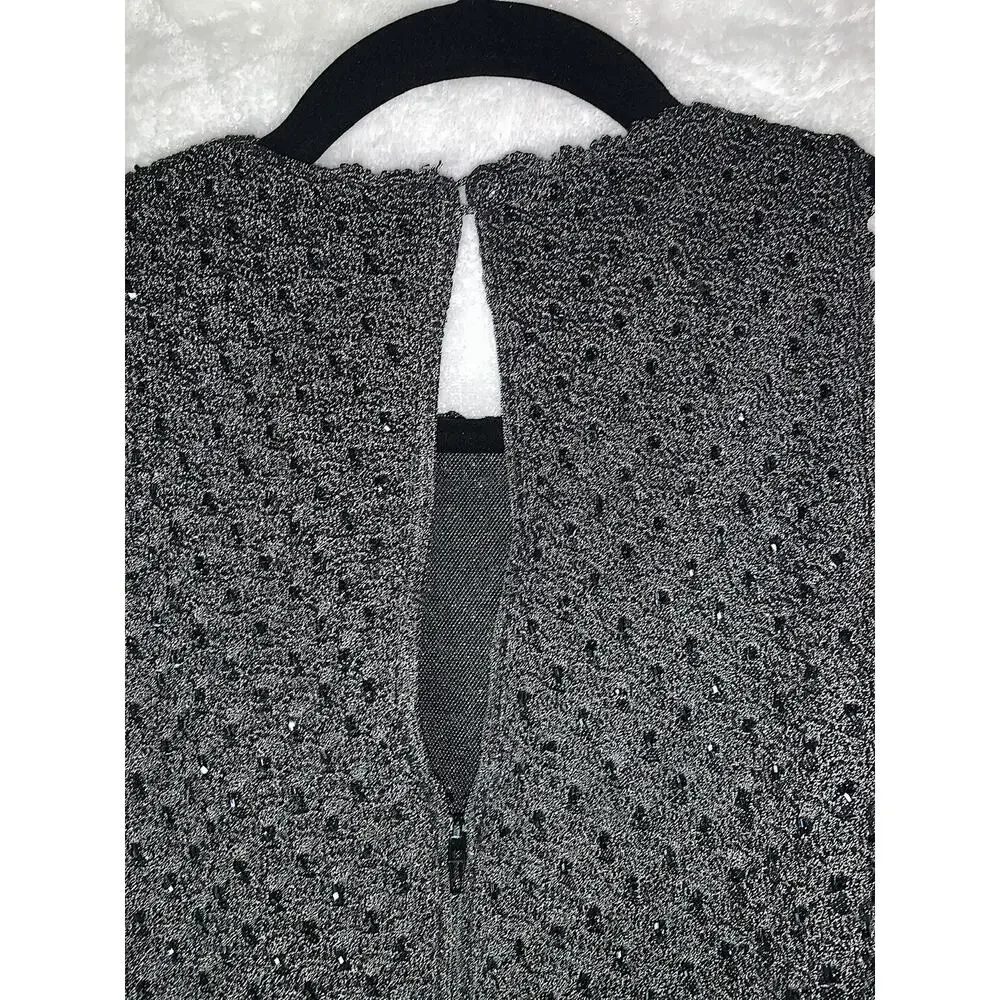 Carmen Marc Valvo Sequined Crochet Tank Top - Picture 5 of 5